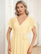 Miss | Avondjurk Dames Maxi A-lijn Elegant - Chiffon - Geel