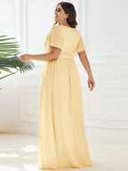Miss | Avondjurk Dames Maxi A-lijn Elegant - Chiffon - Geel