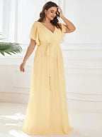 Miss | Avondjurk Dames Maxi A-lijn Elegant - Chiffon - Geel