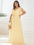 Miss | Avondjurk Dames Maxi A-lijn Elegant - Chiffon - Geel