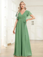 Miss | Avondjurk Dames Maxi A-lijn Elegant - Chiffon - Geel