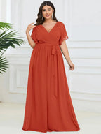 Miss | Avondjurk Dames Maxi A-lijn Elegant - Chiffon - Saliegroen