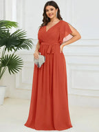Miss | Avondjurk Dames Maxi A-lijn Elegant - Chiffon - Mintgroen