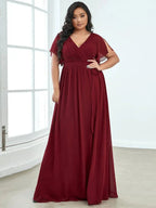 Miss | Avondjurk Dames Maxi A-lijn Elegant - Chiffon - Marineblauw