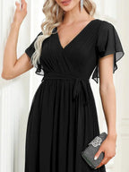 Miss | Avondjurk Dames Maxi A-lijn Elegant - Chiffon - Zwart