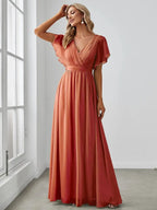 Miss | Avondjurk Dames Maxi A-lijn Elegant - Chiffon - Roze