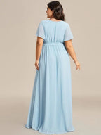 Miss | Avondjurk Dames Maxi A-lijn Elegant - Chiffon - Roze