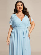 Miss | Avondjurk Dames Maxi A-lijn Elegant - Chiffon - Mintgroen