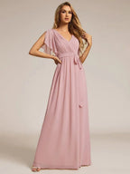 Miss | Avondjurk Dames Maxi A-lijn Elegant - Chiffon - Oudroze