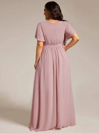 Miss | Avondjurk Dames Maxi A-lijn Elegant - Chiffon - Oudroze
