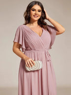 Miss | Avondjurk Dames Maxi A-lijn Elegant - Chiffon - Oudroze