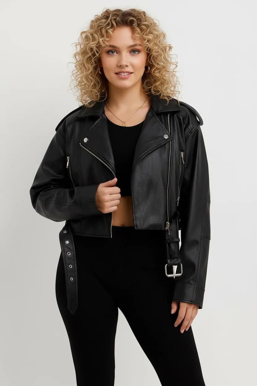 Miss | Biker Jacket Dames Casual Cropped - Kunstleer - Miss Madera MIS-RUJL8I
