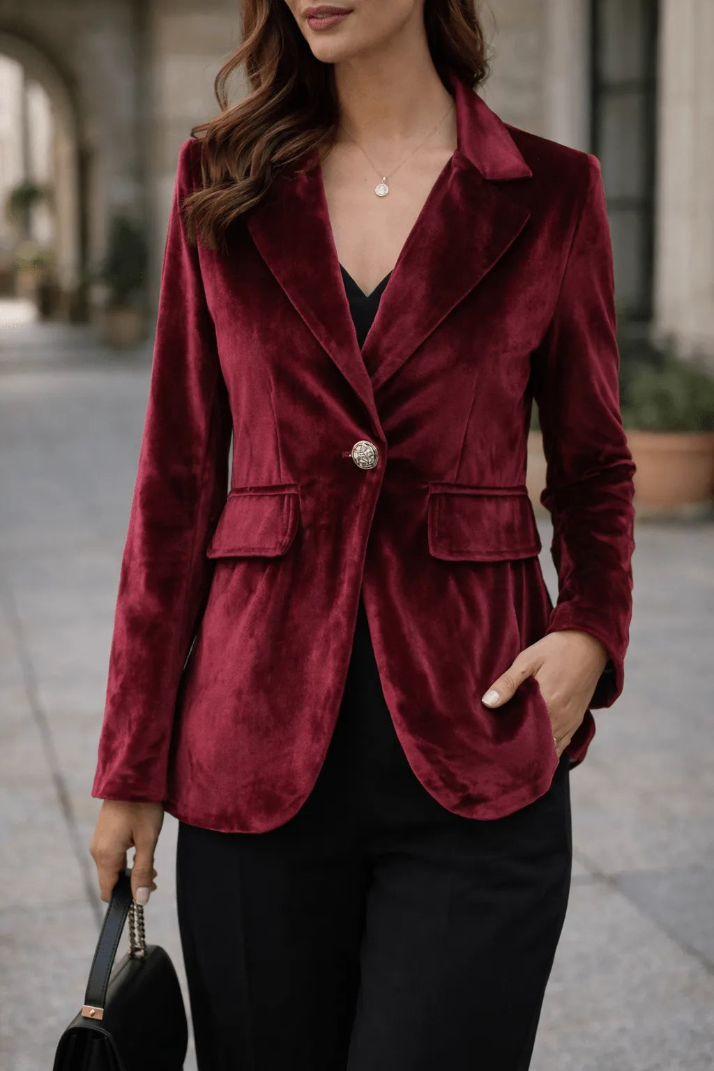 Miss | Blazer Dames Getailleerd Elegant - Velours - Miss Madera MIS-EBB236