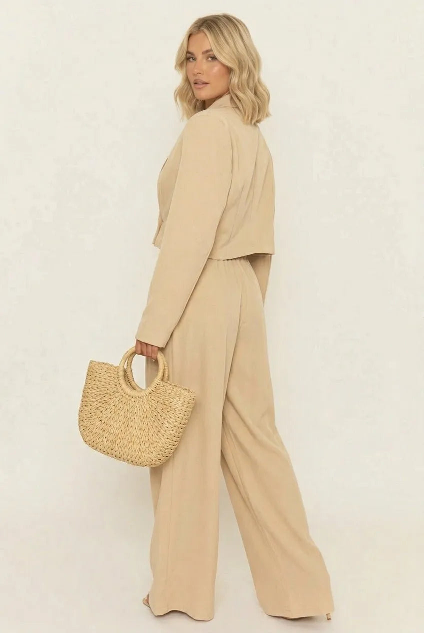 Miss | Blazer en Broek Set Dames Cropped - Polyester/Viscose - Miss Madera MIS-0BC34B