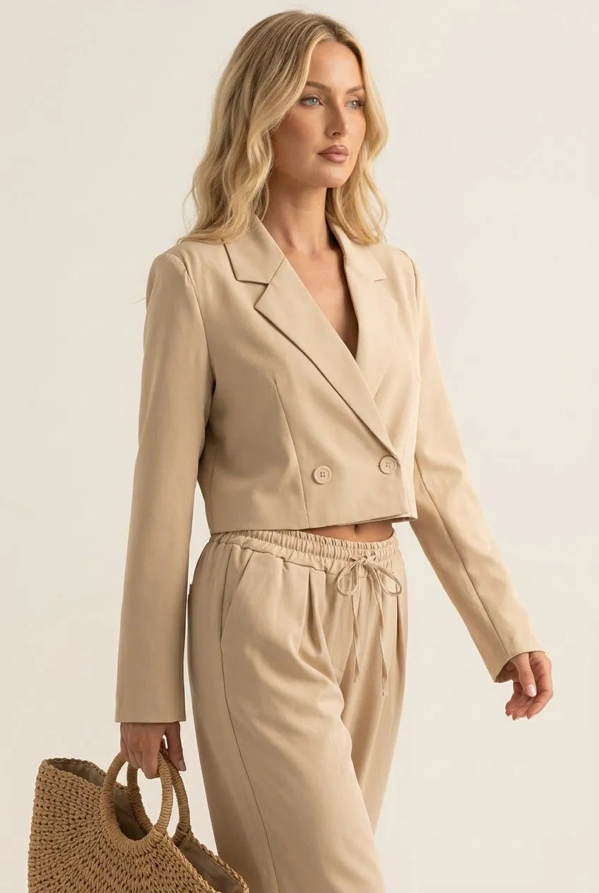 Miss | Blazer en Broek Set Dames Cropped - Polyester/Viscose - Miss Madera MIS-0BC34B