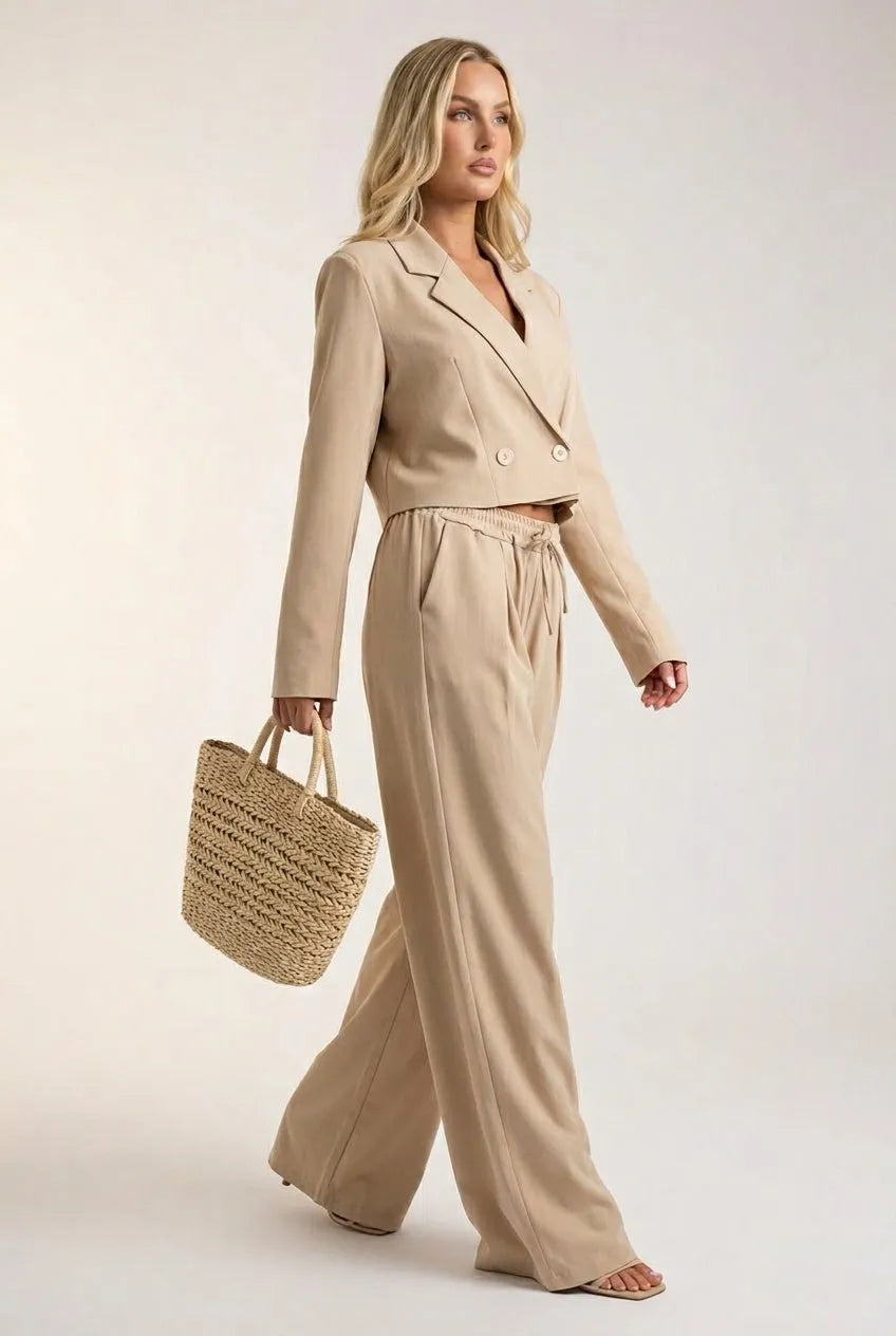 Miss | Blazer en Broek Set Dames Cropped - Polyester/Viscose - Miss Madera MIS-0BC34B
