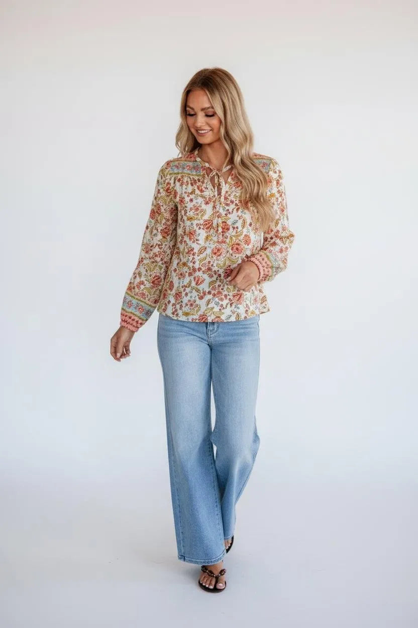 Miss | Blouse Dames Casual Bloemenprint Relaxed - Lichtgewicht - Miss Madera MIS-W7S1ML