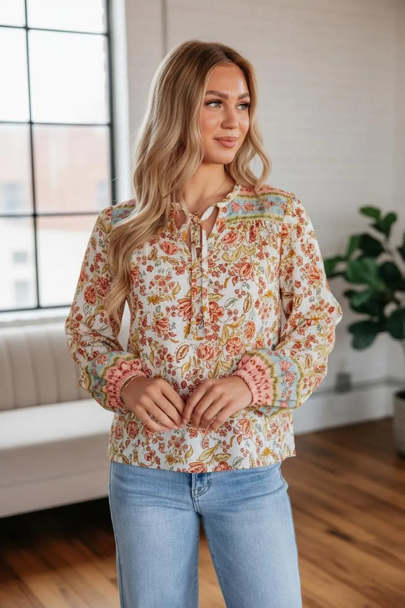 Miss | Blouse Dames Casual Bloemenprint Relaxed - Lichtgewicht - Miss Madera MIS-W7S1ML