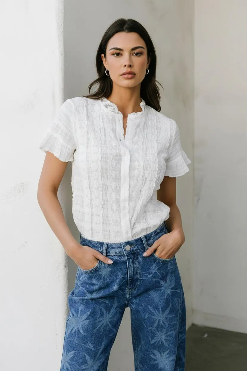 Miss | Blouse Dames Casual Elegant - Katoenmix - Miss Madera MIS-L8UKTO