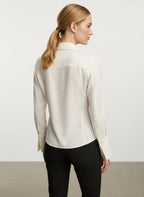 Miss | Blouse Dames Casual Elegant Scherpe Kraag - Satijn - Miss Madera MIS-2Q717D