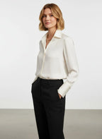 Miss | Blouse Dames Casual Elegant Scherpe Kraag - Satijn - Miss Madera MIS-2Q717D