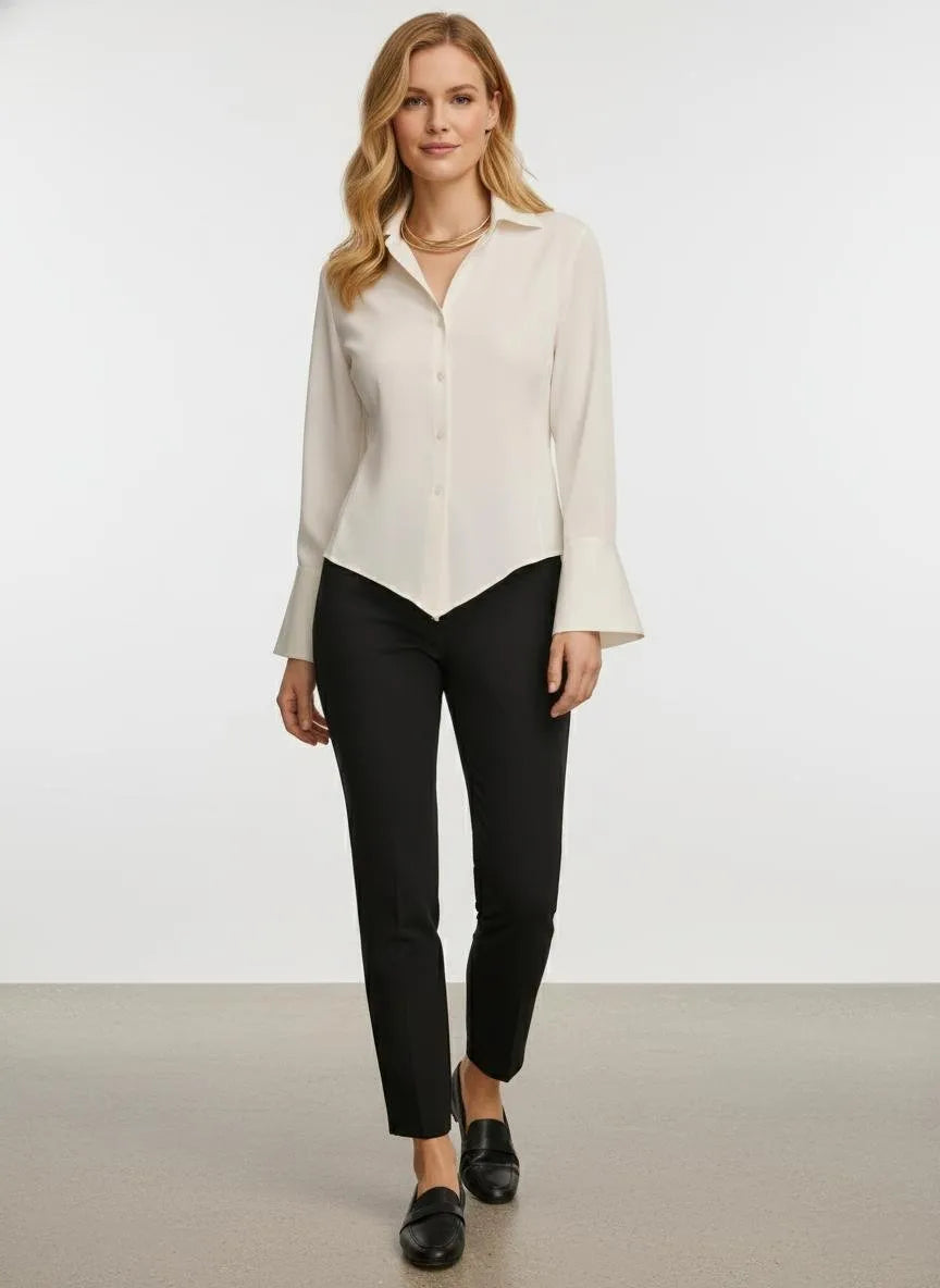 Miss | Blouse Dames Casual Elegant Scherpe Kraag - Satijn - Miss Madera MIS-2Q717D