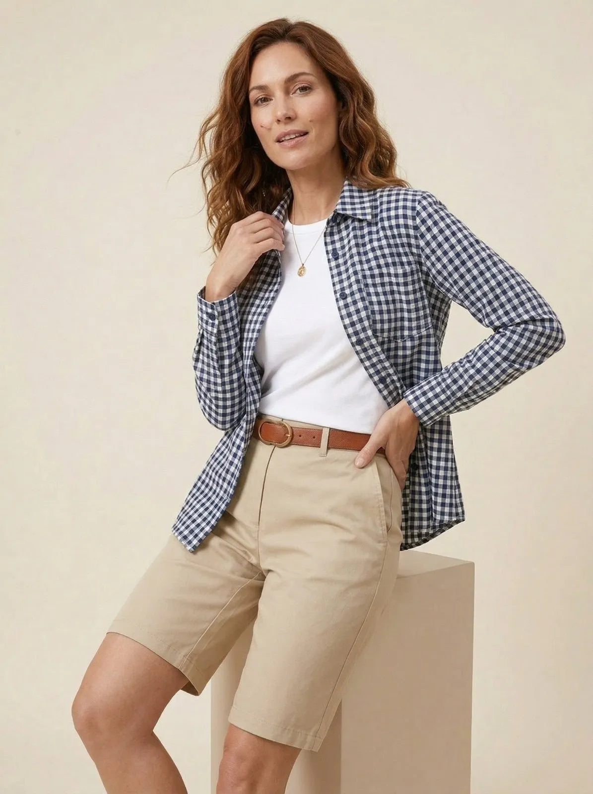 Miss | Blouse Dames Casual Geruit - Katoen - Miss Madera MIS-739FAD