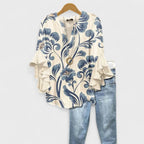 Miss | Blouse Dames Volantmouwen V-hals Oversized - Viscose - Miss Madera MIS-C35BE0