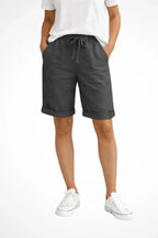 Miss | Broek Dames Capri Relaxed - Linnen - Zwart