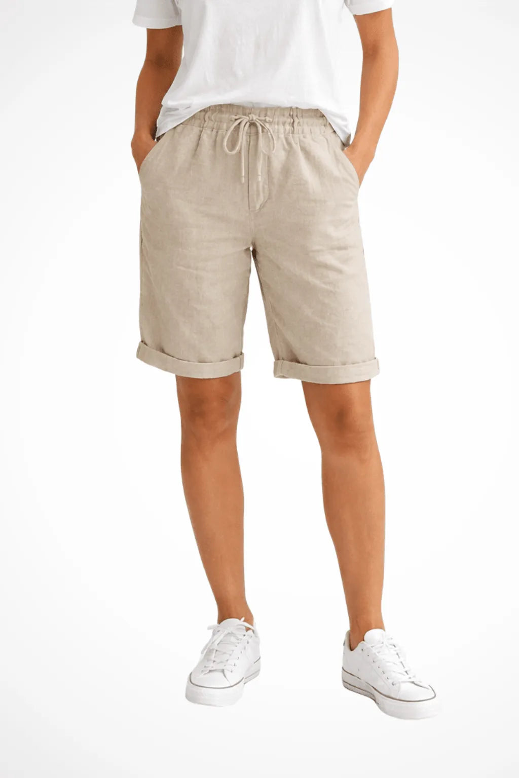 Miss | Broek Dames Capri Relaxed - Linnen - Beige