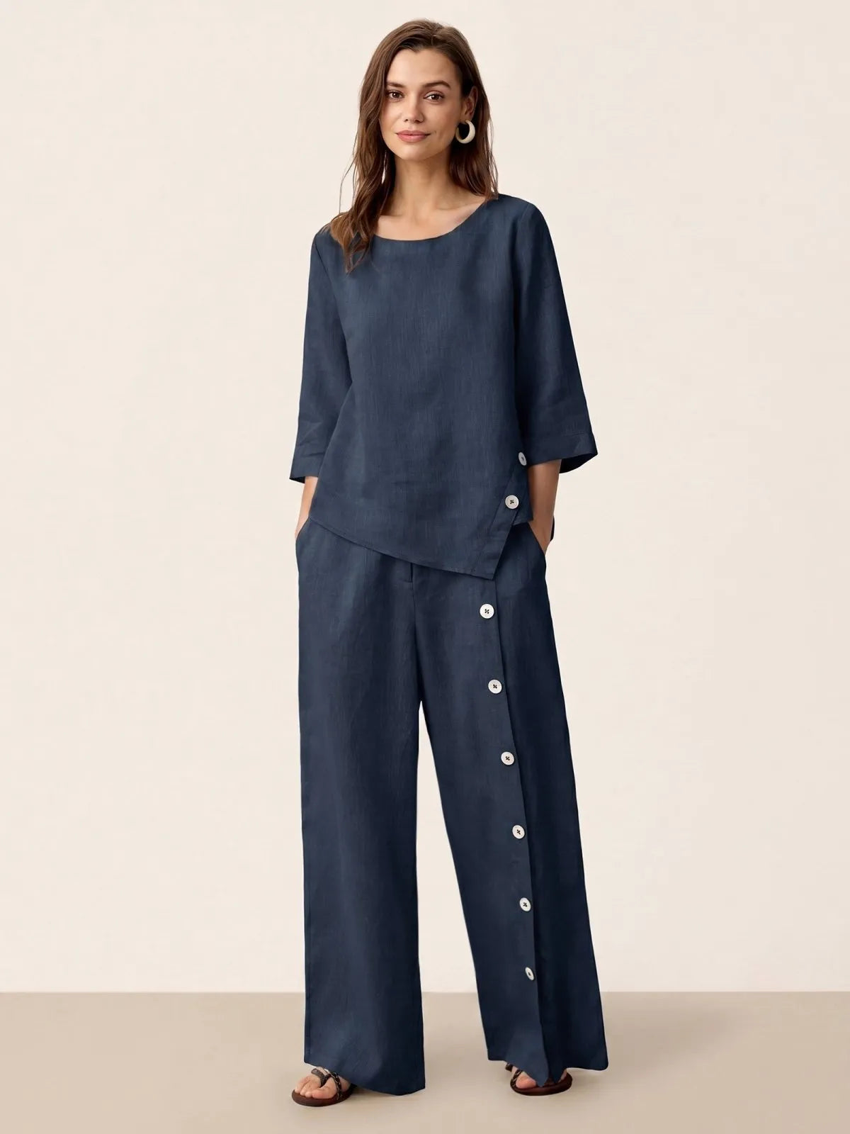 Miss | Broek Dames Zomer Regular Fit - Linnen - Miss Madera MIS-5D50F0