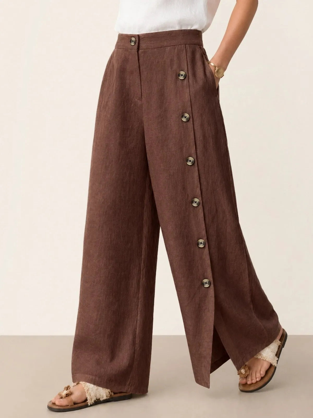 Miss | Broek Dames Zomer Regular Fit - Linnen - Miss Madera MIS-908871
