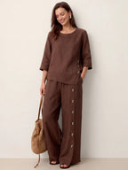 Miss | Broek Dames Zomer Regular Fit - Linnen - Miss Madera MIS-908871