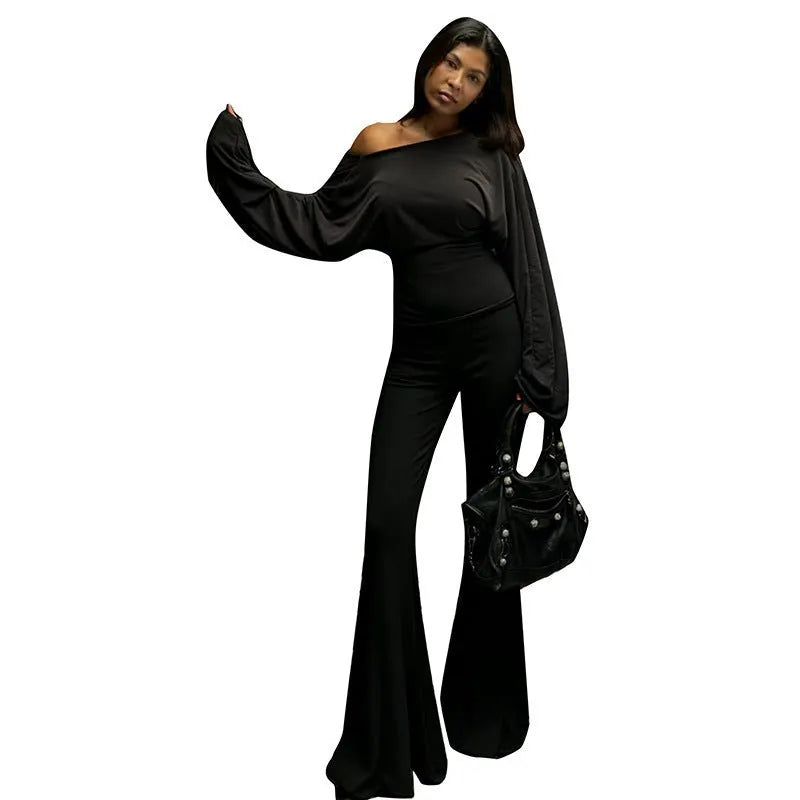 Miss | Co-ord Set Dames Flared Broek Regular Fit - Polyester - Miss Madera MIS-D9A34E