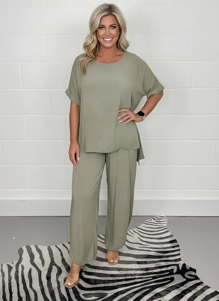 Miss | Co-ord Set Dames Lente/Zomer Relaxed - Viscoseblend - Miss Madera MIS-TGKO94