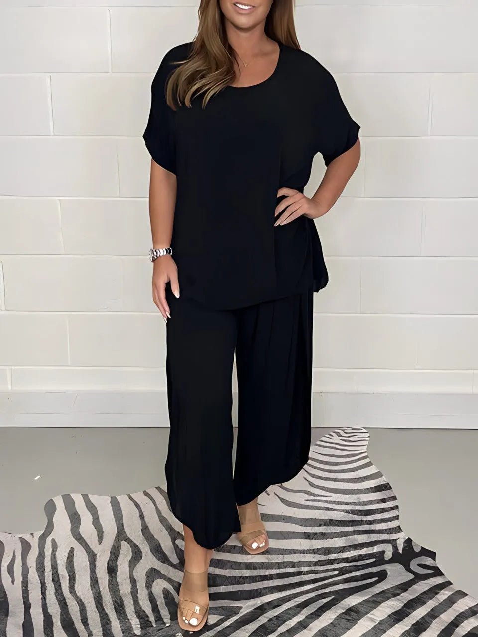 Miss | Co-ord Set Dames Lente/Zomer Relaxed - Viscoseblend - Miss Madera MIS-TDJOG1