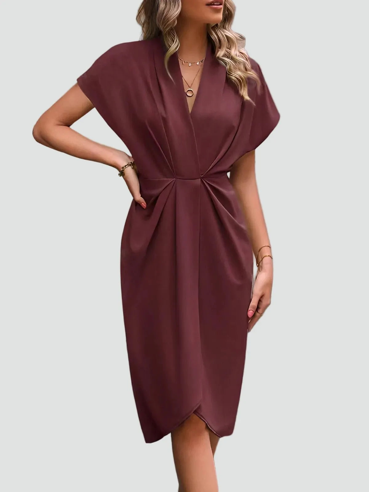 Miss | Cocktailjurk Dames Midi Elegant - Chiffon - Miss Madera MIS-DDD252