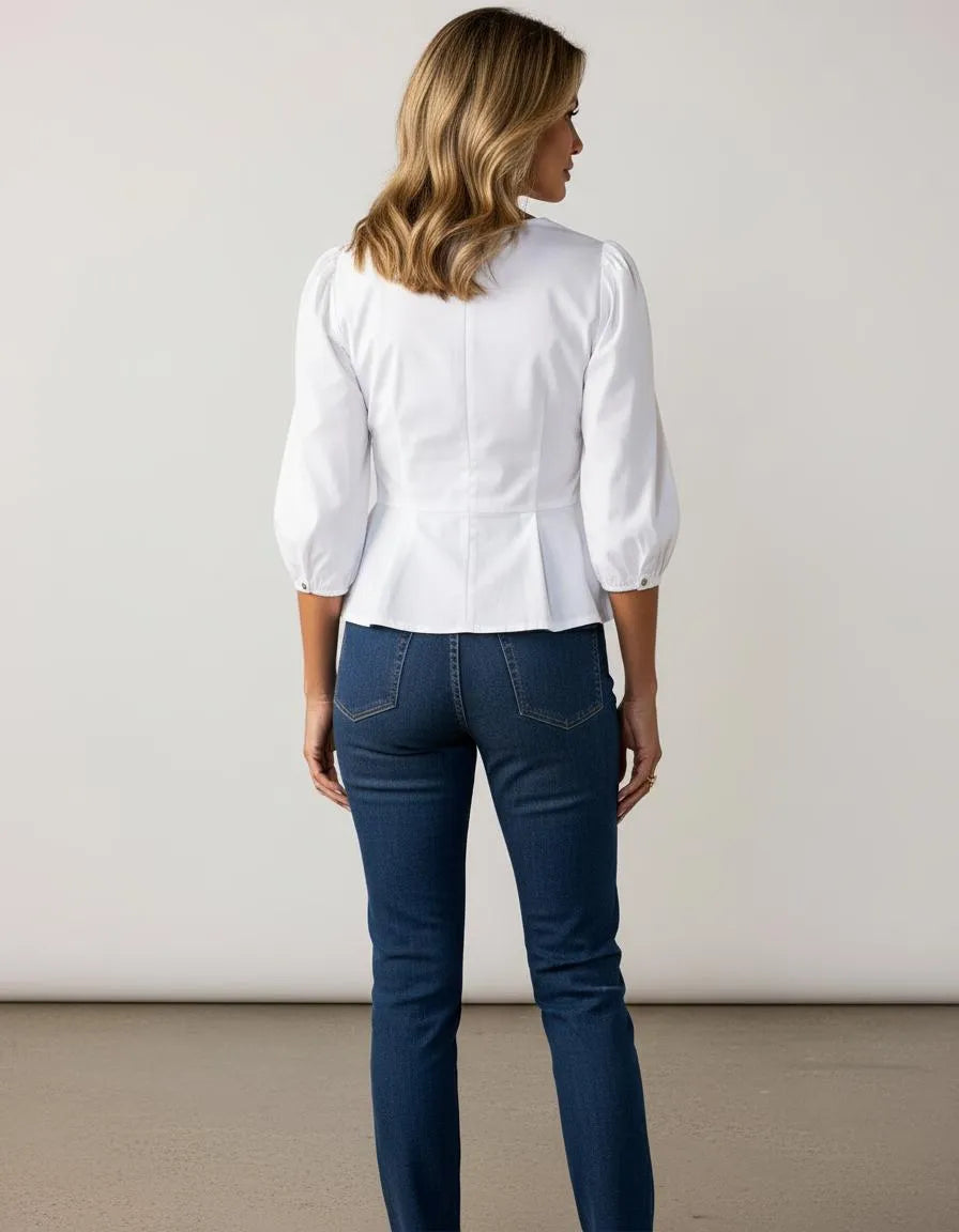 Miss | Dames Top Casual Elegant - Katoenmix - Miss Madera MIS-T91RWF