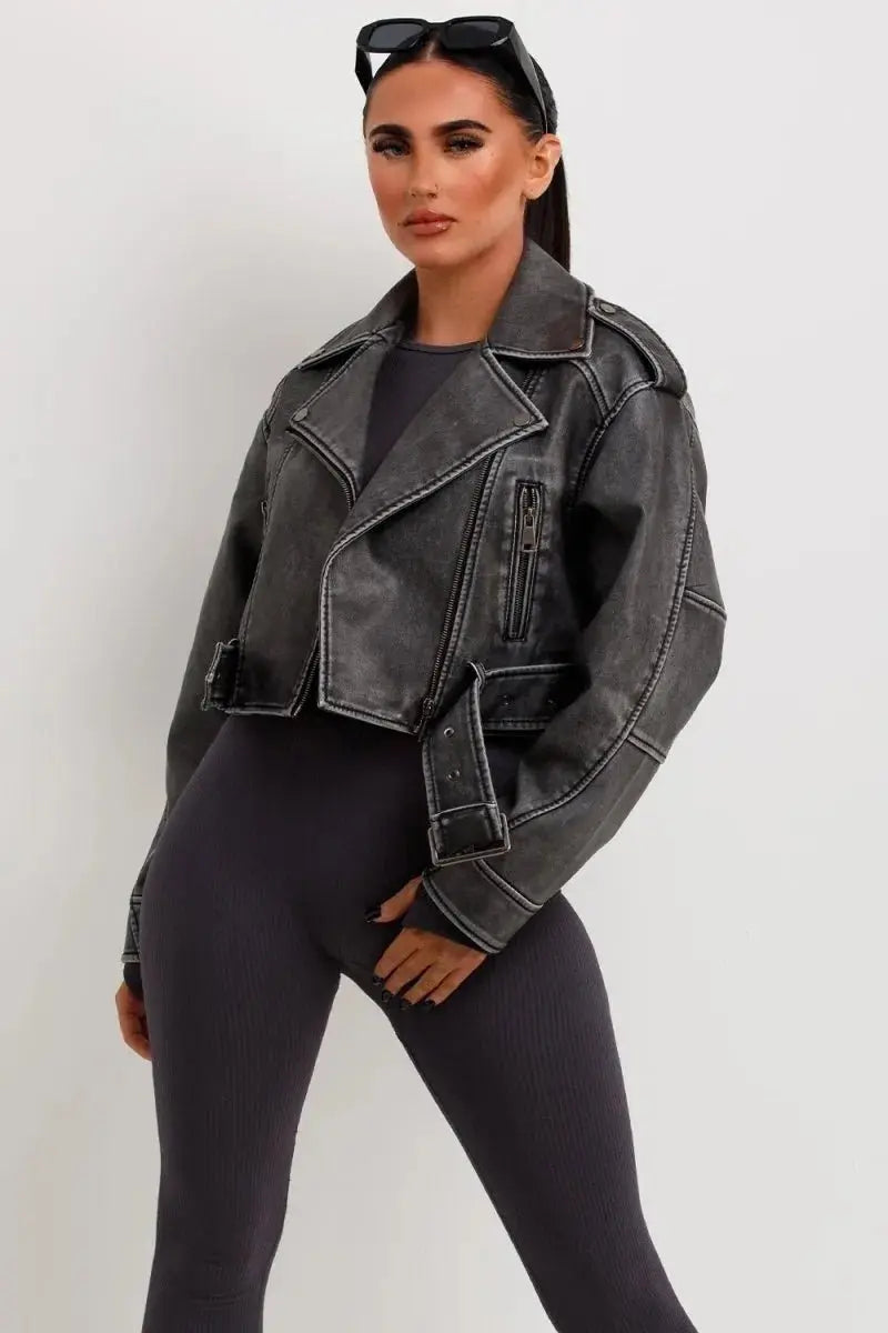 Faux Leather Jas Dames Casual Relaxed - Kunstleer