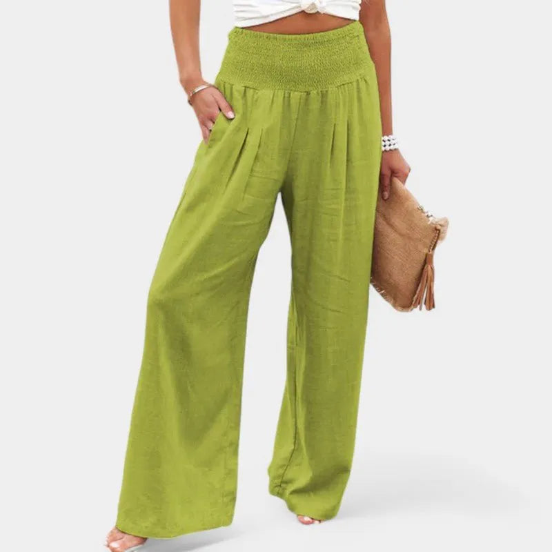 Miss | Flared Broek Dames High waist Comfort - Linnen - Miss Madera MIS-D12356