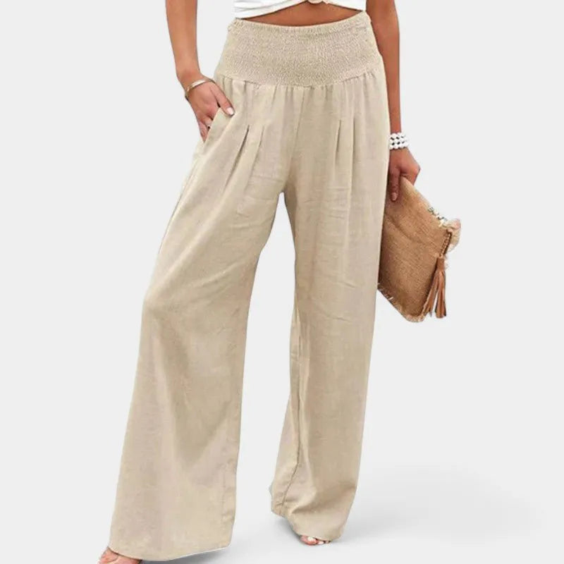 Miss | Flared Broek Dames High waist Comfort - Linnen - Miss Madera MIS-C3881C