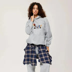 Miss | Hoodie Dames Oversized Geborduurd - Katoen - Miss Madera MIS-05F2FD