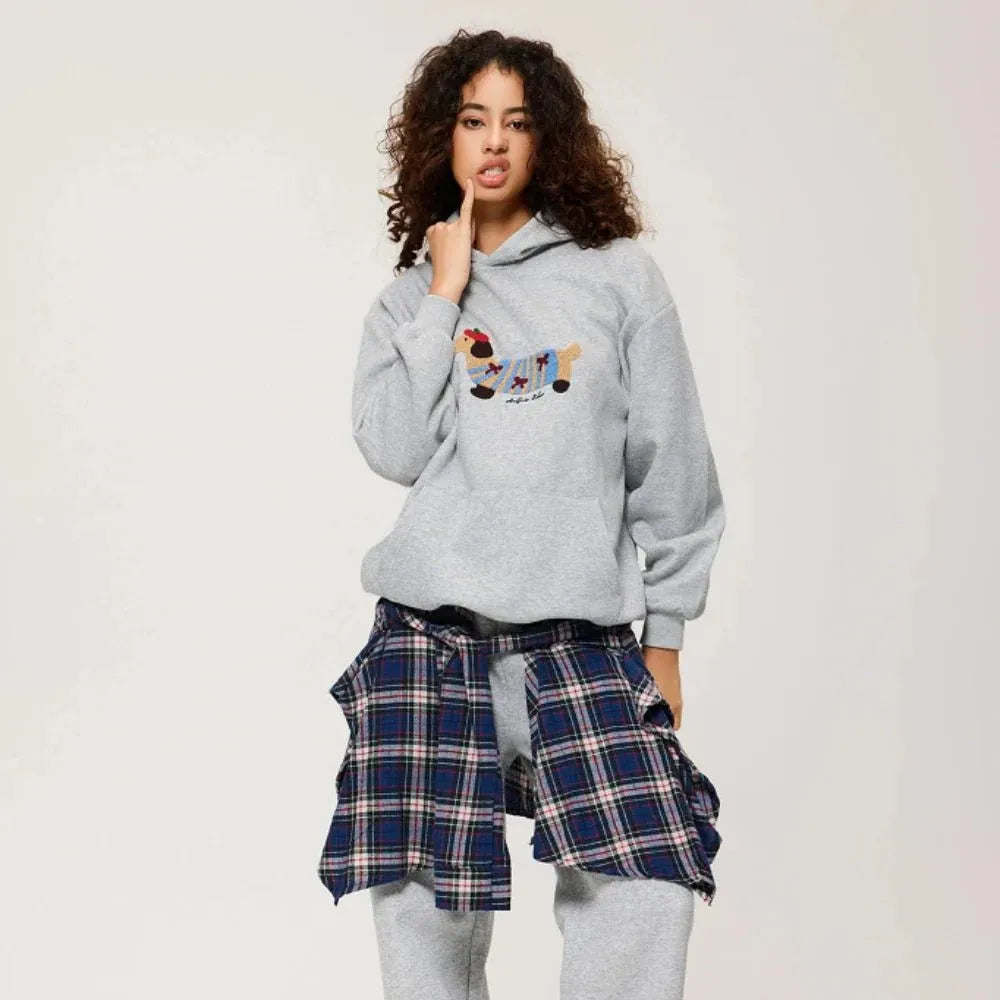 Miss | Hoodie Dames Oversized Geborduurd - Katoen - Miss Madera MIS-05F2FD