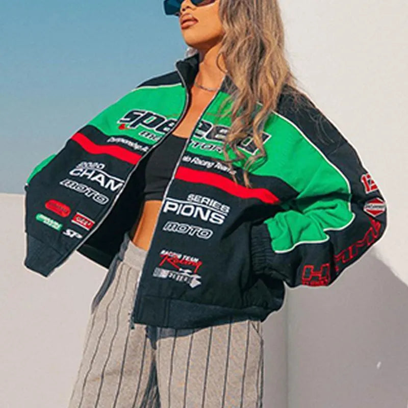 Miss | Jas Dames Oversized Racing Print - Polyester - Miss Madera MIS-51DA17