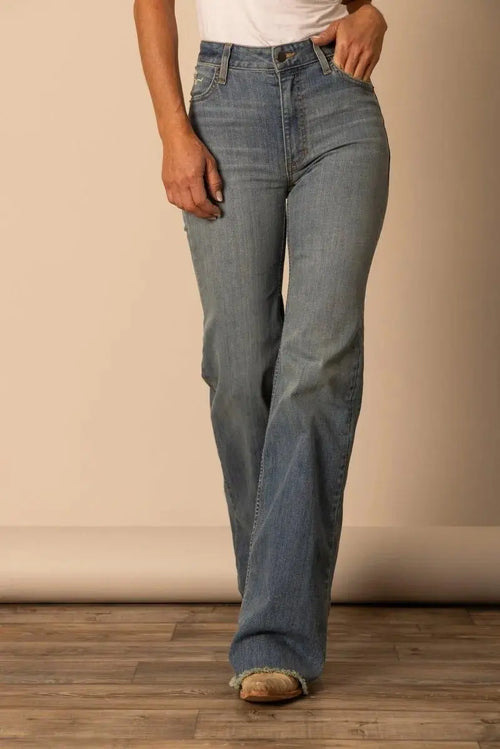 Bootcut Jeans Dames Mid-Rise Distressed Zoom - Miss Madera MIS-F6GSBC