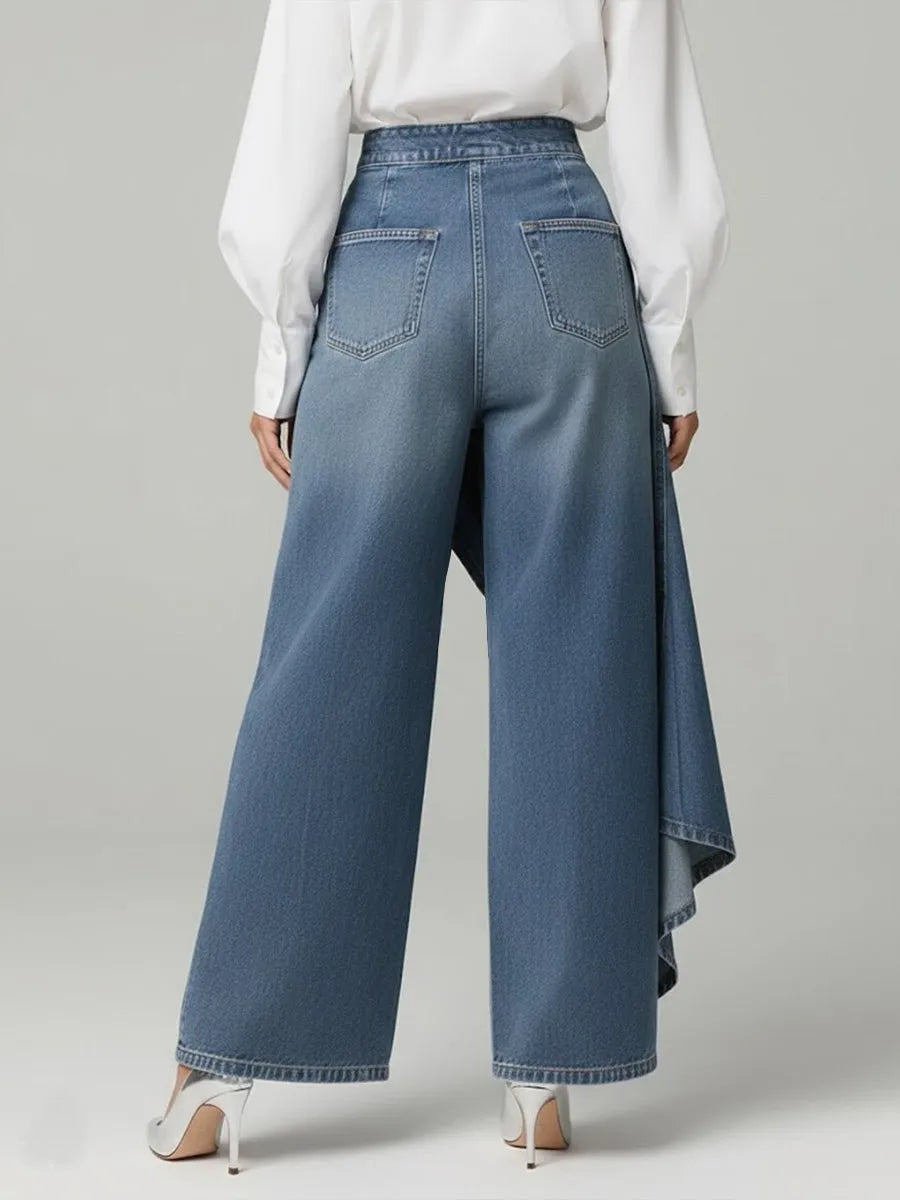Miss | Jeans Dames Wide Leg Hoge Taille Relaxed Fit - Denim - Miss Madera MIS-132535