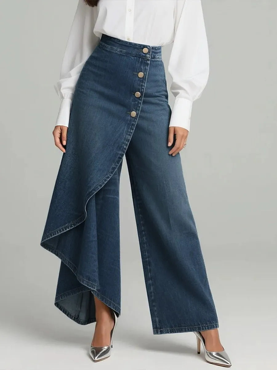 Miss | Jeans Dames Wide Leg Hoge Taille Relaxed Fit - Denim - Miss Madera MIS-880ED7