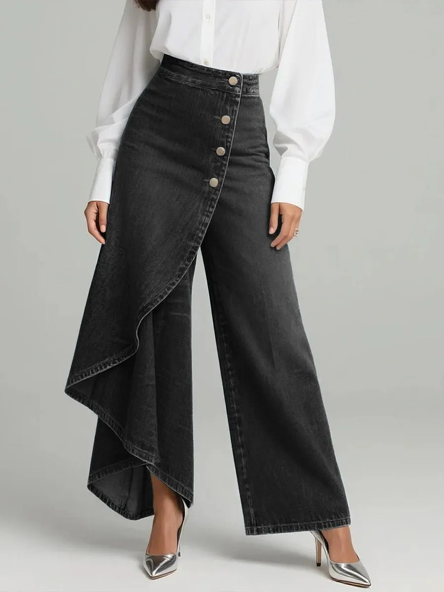 Miss | Jeans Dames Wide Leg Hoge Taille Relaxed Fit - Denim - Miss Madera MIS-31D942