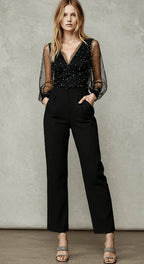 Jumpsuit Dames Lange Mouwen Rechte Pijpen Regular Fit - Miss Madera MIS-649067