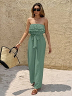 Miss | Jumpsuit Dames Tube Top Ruches Enkellengte - Geweven stof - Miss Madera MIS-E06981